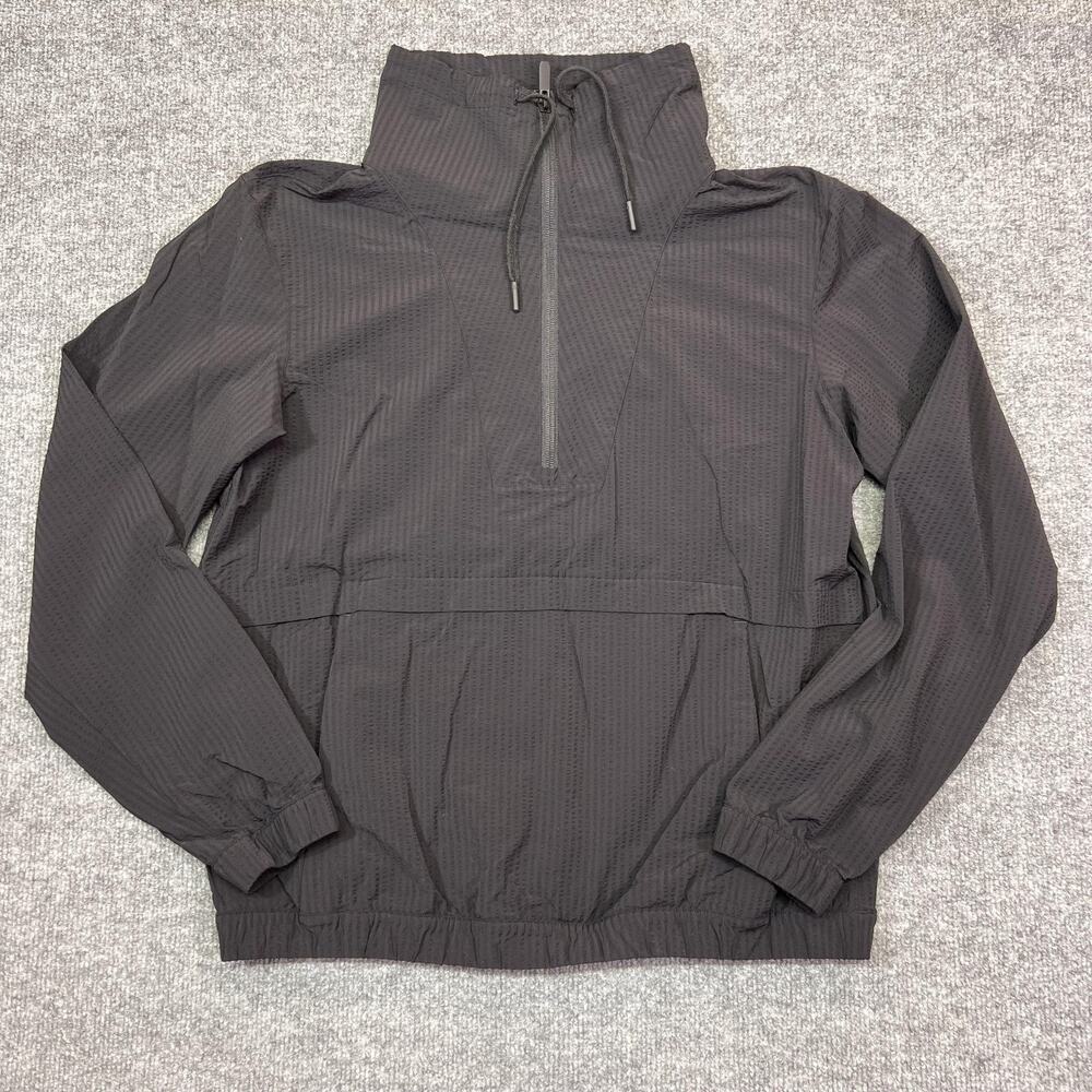Lululemon Jacket Women's M Black 1/2 Zip Windbreaker Textured Pullover Running